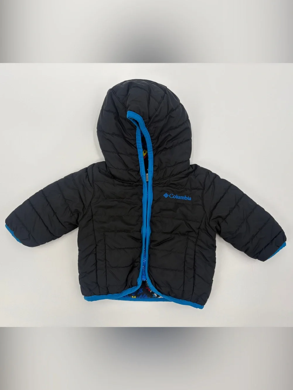 Columbia Black Jacket with Blue Trim